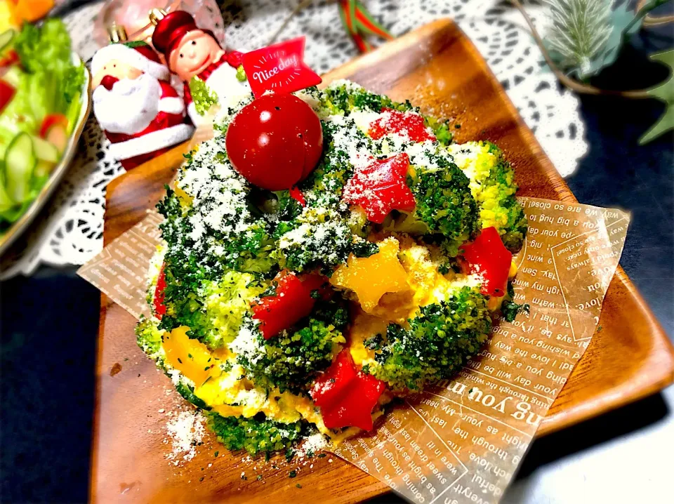 かぼちゃのツリーサラダ🎄|こにたんさん