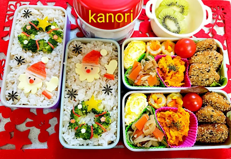 Snapdishの料理写真:#クリスマス☆弁当
リース&サンタクロース|かのりさん