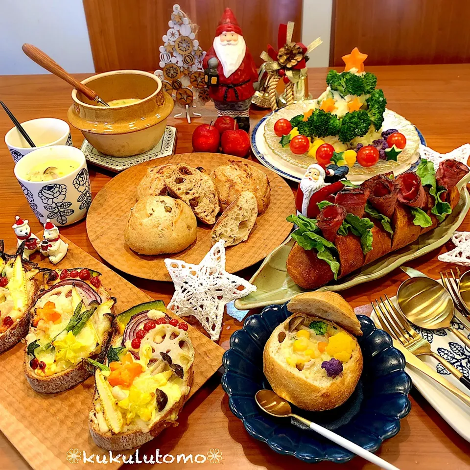 ❁クリスマス🎄バラエティーBreadランチ❁|kukulutomo ❁𓎪 ⡱𓎩‎𐩢𐩺𓎪 ⡱さん