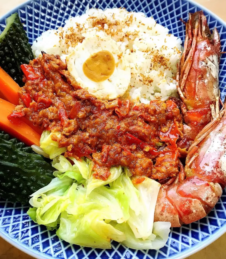 👉Nasi sambal lalap set udang|🌶Mamie🌶さん