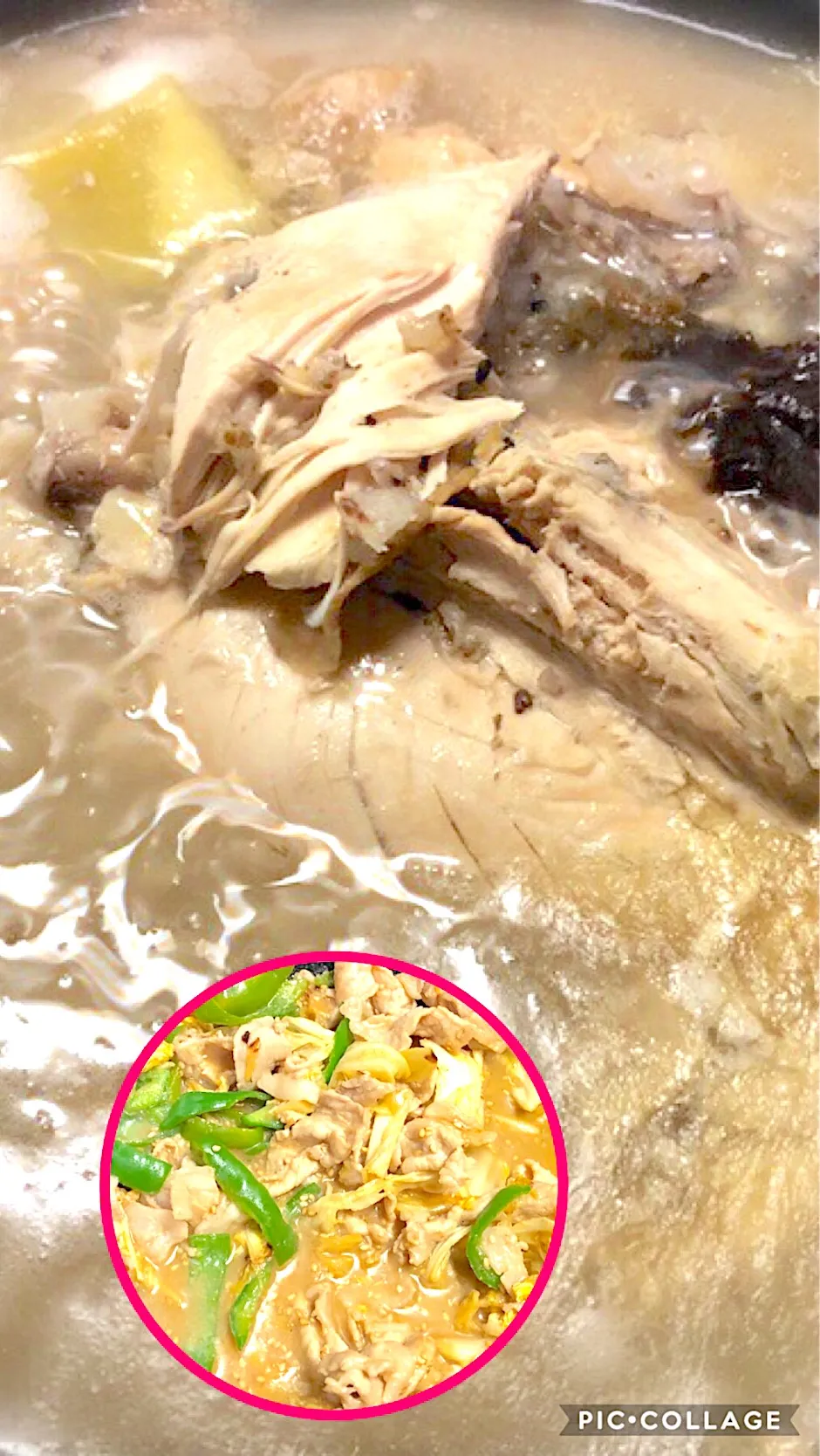 昨晩からのサンゲタン風(笑) 、豚キャベ味噌炒め|ma-ko omaさん