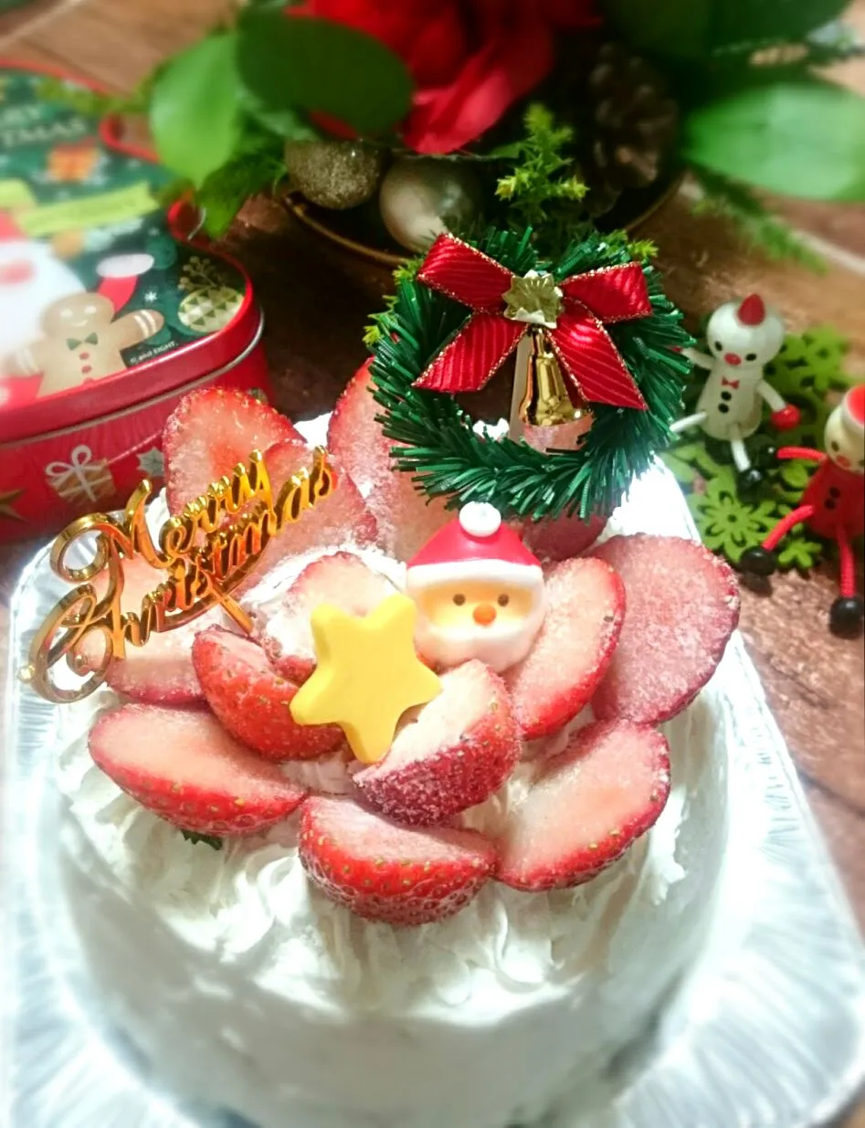 Snapdishの料理写真:クリスマスケーキ
 #手作りケーキ
 #クリスマス 
 #クリスマスケーキ
 #デコレーションケーキ|okamichanさん