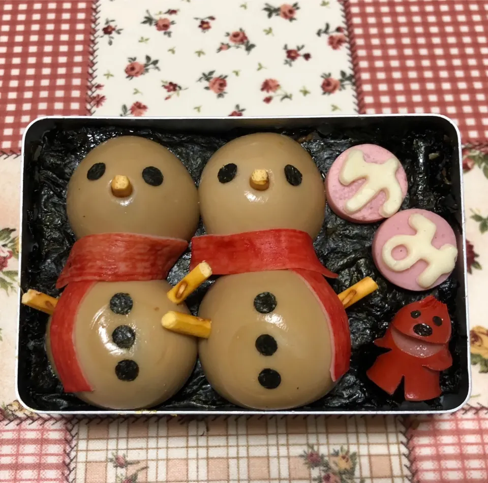 雪だるまたまごのり弁当🍱|＊ゆみしぼり＊さん