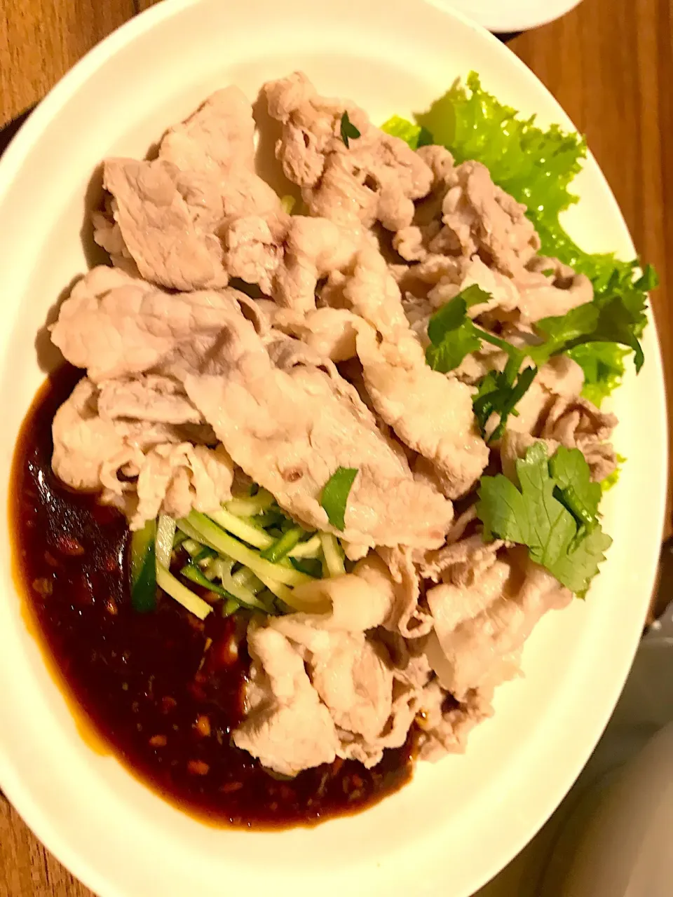 Pork slices with mashed garlic|Sky Blueさん