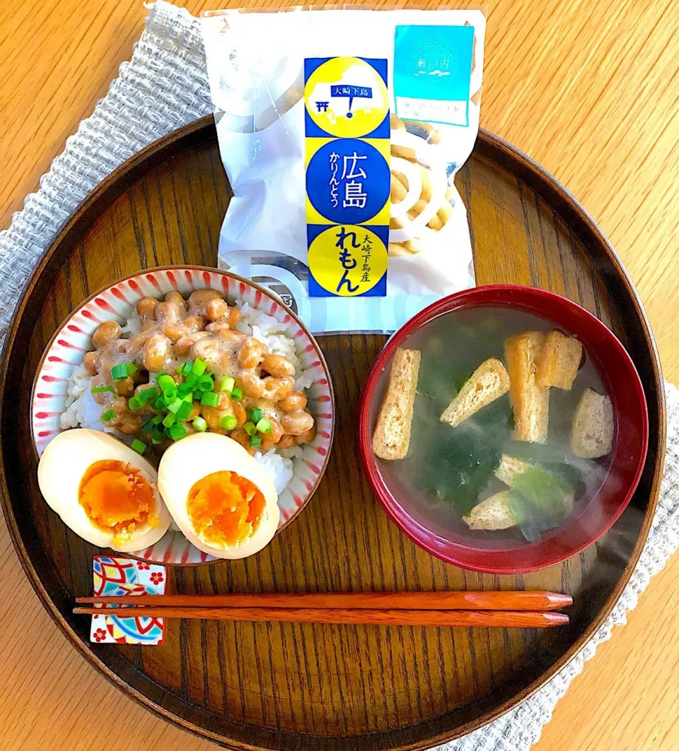 Snapdishの料理写真:朝ごはんを食べよう🎍納豆ご飯で朝ごはん🍚|あしゃぱんさん