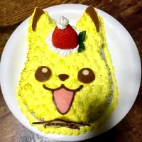 Snapdishの料理写真:ピカチュウのクリスマス🎄ケーキ🎂|Fumiさん