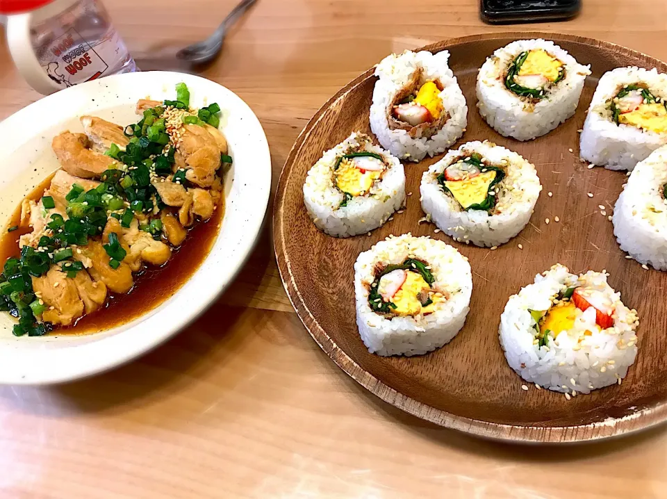 蒸し鶏とサラダ巻き|さきさん