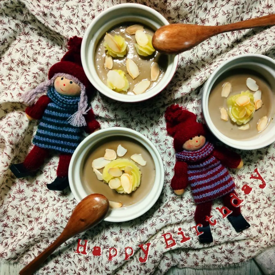 Snapdishの料理写真:💣👵さんの豆の乳👴のメープル🍁紅茶☕️ぷりん ぷりん👵👙🍑✨|真希さん