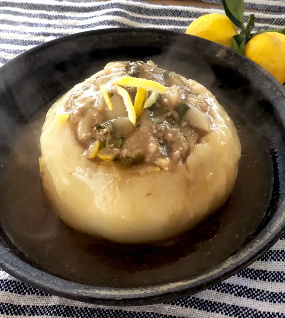 電気圧力鍋でかぶまるごと肉詰めあかけ|すずさん