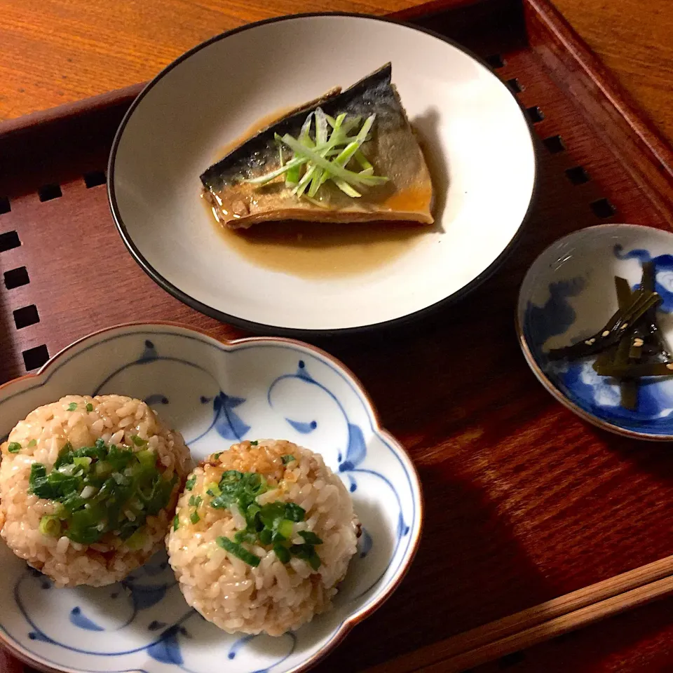 鯖の味噌煮と生姜ごはんのおにぎり|Kさん