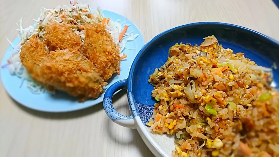 牡蠣フライ・炒飯定食|えびぱんさん