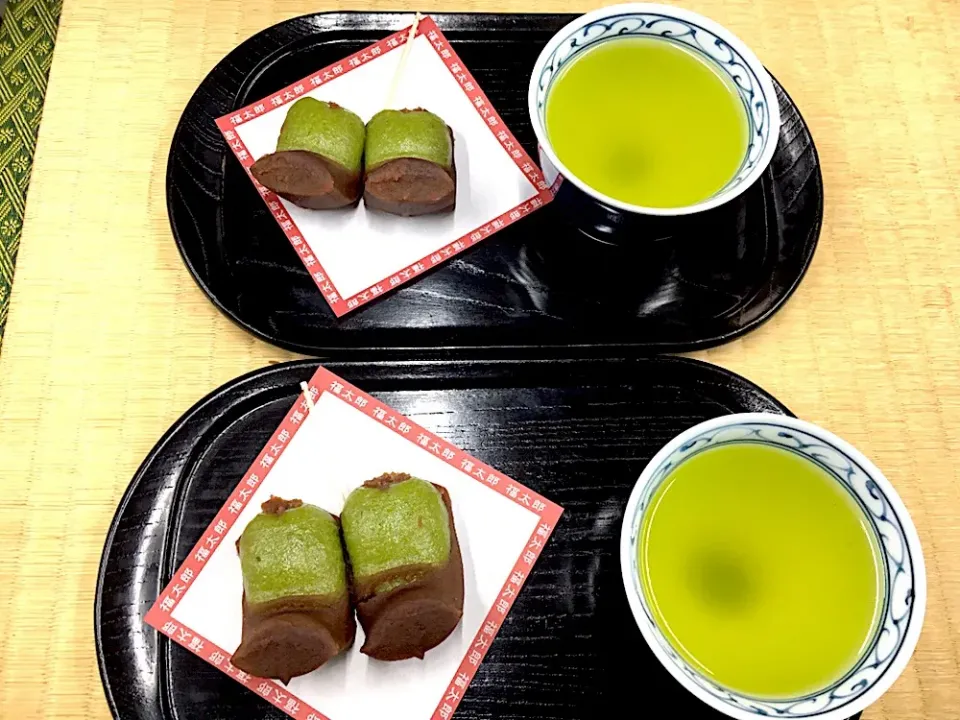 三嶋大社名物、縁起餅の福太郎でお茶セット🍵|ゆうじ.さん