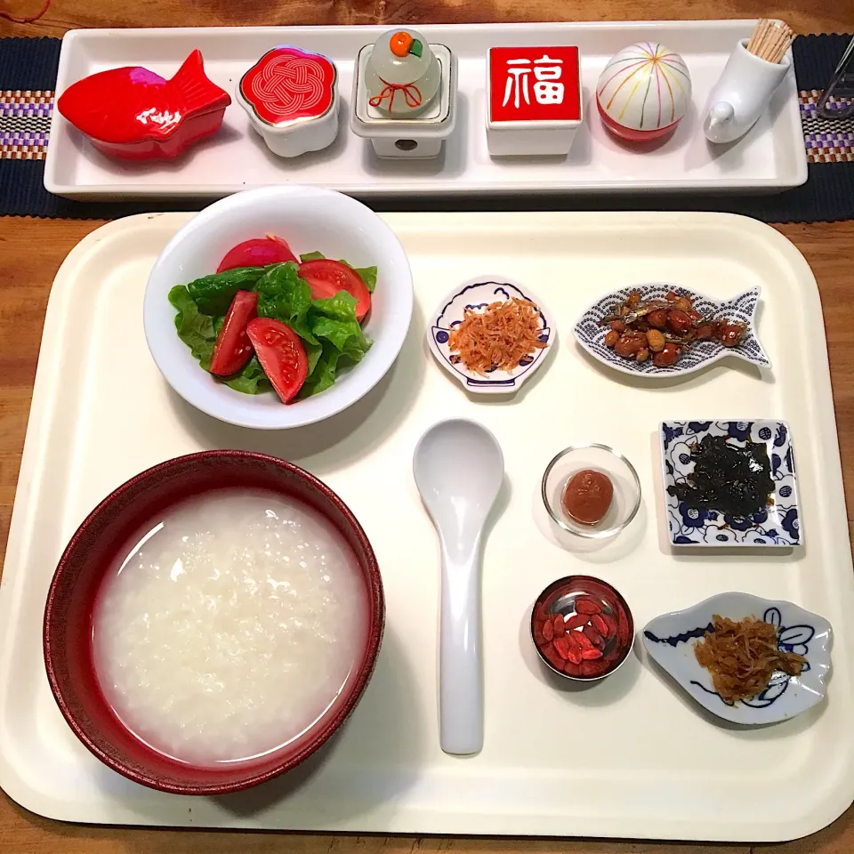 Snapdishの料理写真:中華粥の朝ごはん 2018・1・3|ローゼルさん