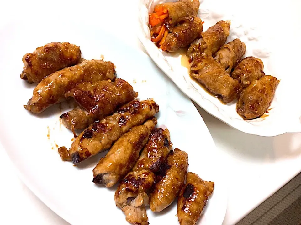 豚バラ肉巻き巻き😋|アライさんさん