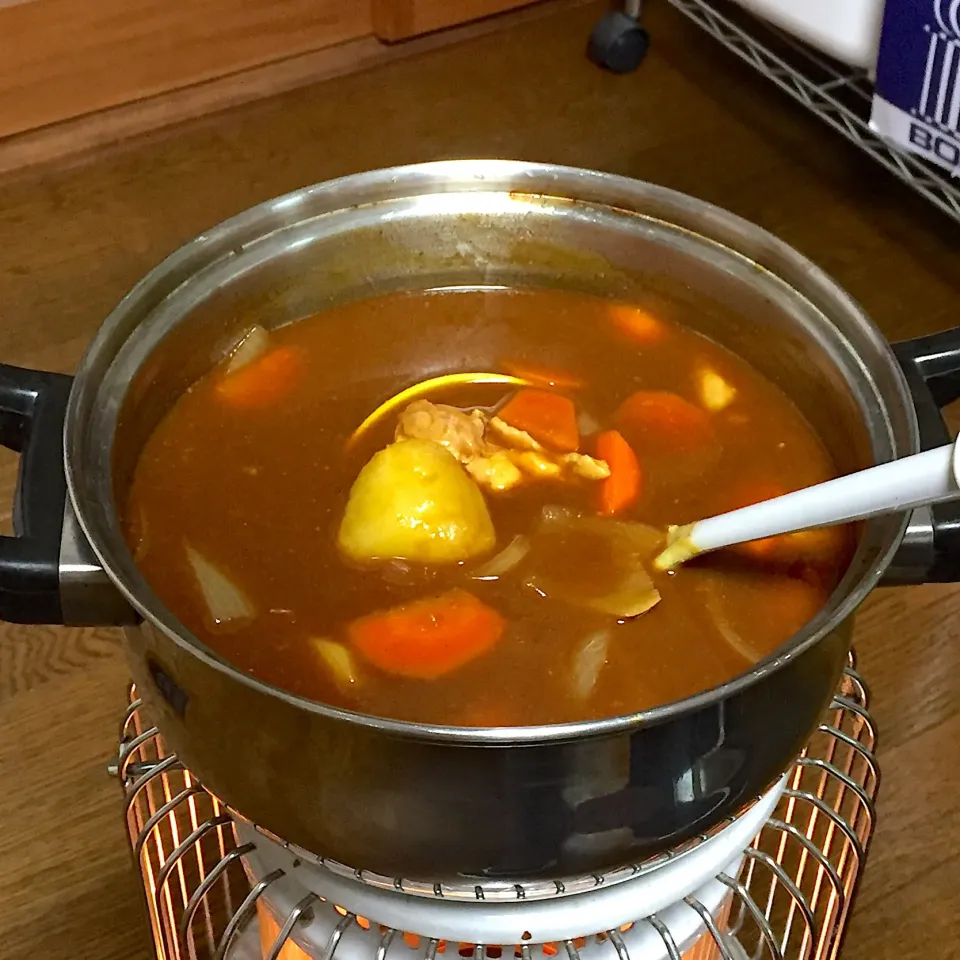 昨晩の玉ねぎごろっと鶏塩鍋のスープでカレー!  (^-^)|Kei Satoさん