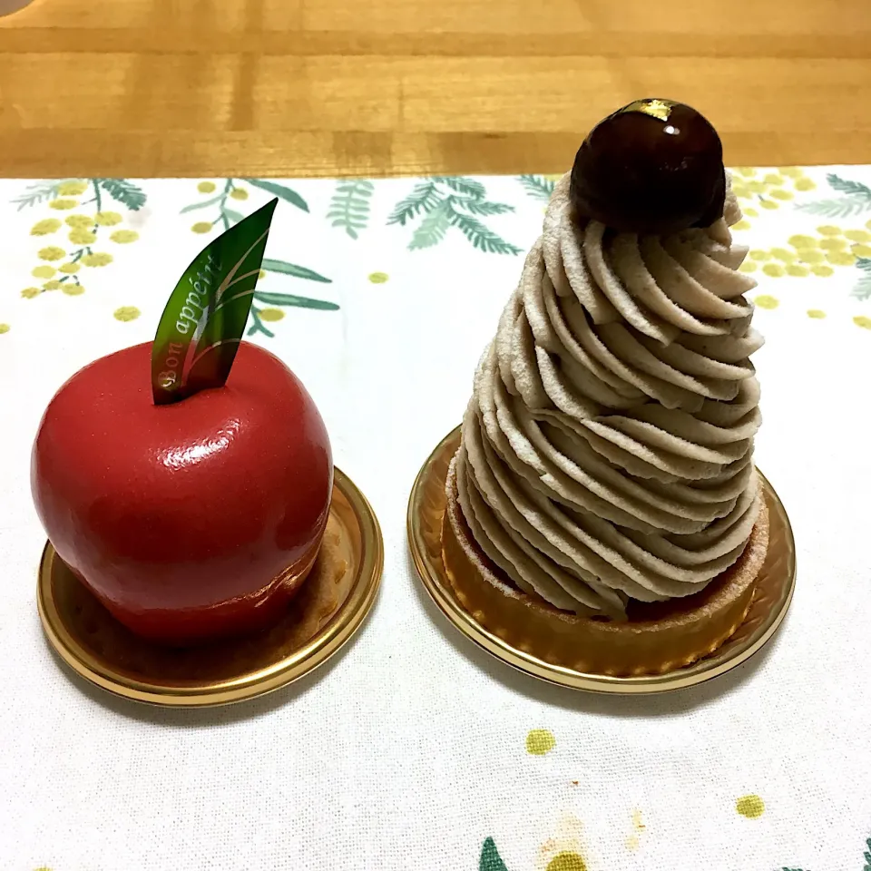 Snapdishの料理写真:白雪姫🍎、モンブラン|こいちさん