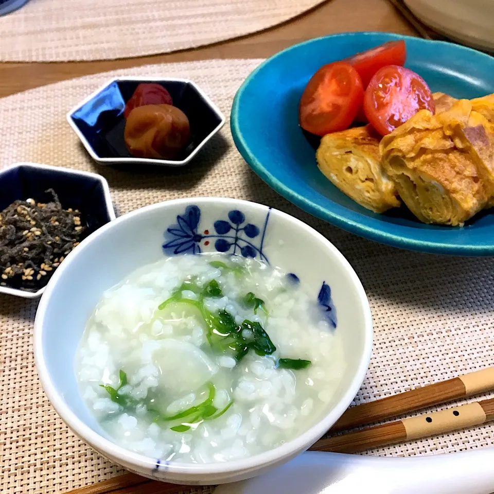 Snapdishの料理写真:#七草がゆ #卵焼き #朝食 #七草粥|あきころさん