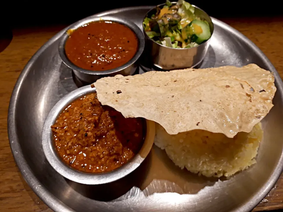 エリックチキンカレー、キーマカレーの2種のカレーランチ @エリックサウス #南インドカレー|カリー仙人さん