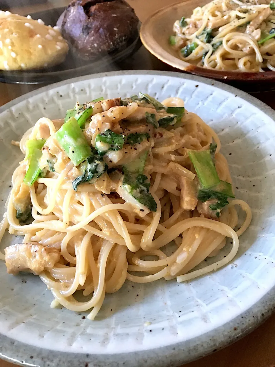 冷蔵庫にあるもので〜カルボナーラ風パスタ✧ •̀.̫•́✧|さくたえさん