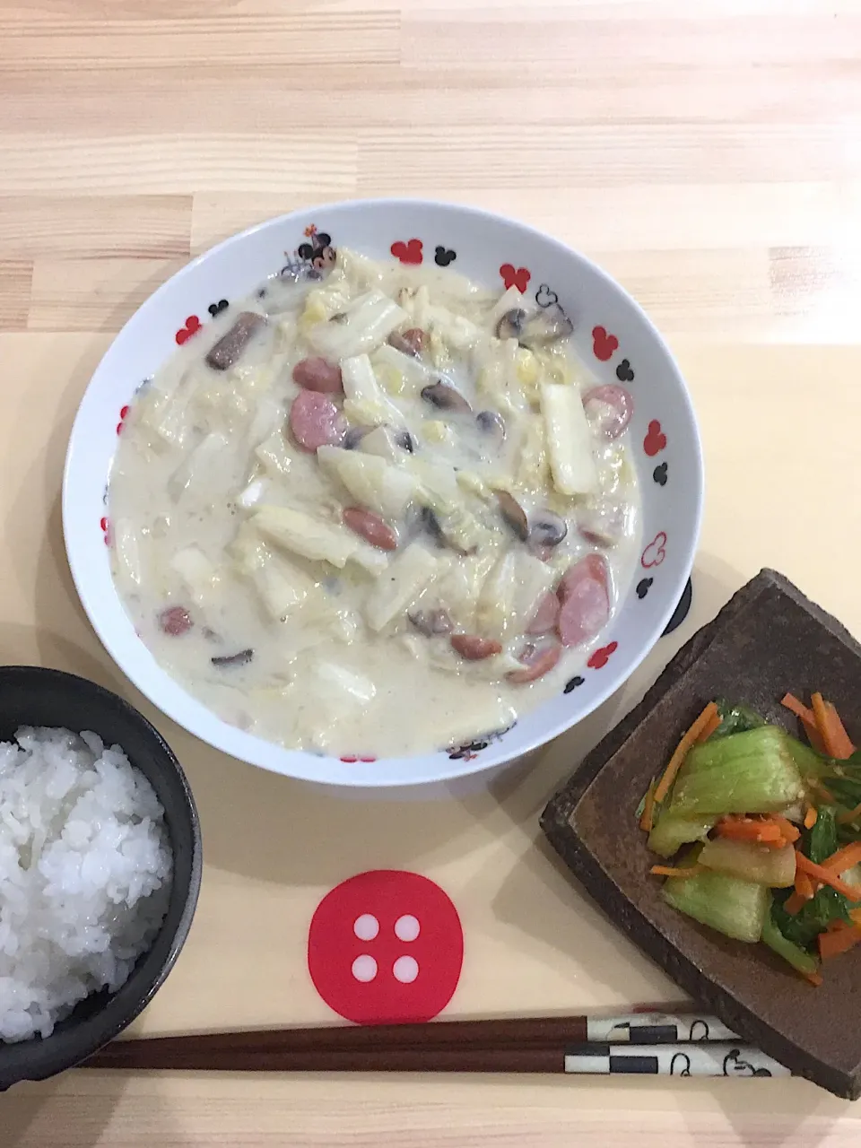 ・白菜の豆乳クリーム煮
・青梗菜とにんじんのポン酢和え|ぺろたんさん