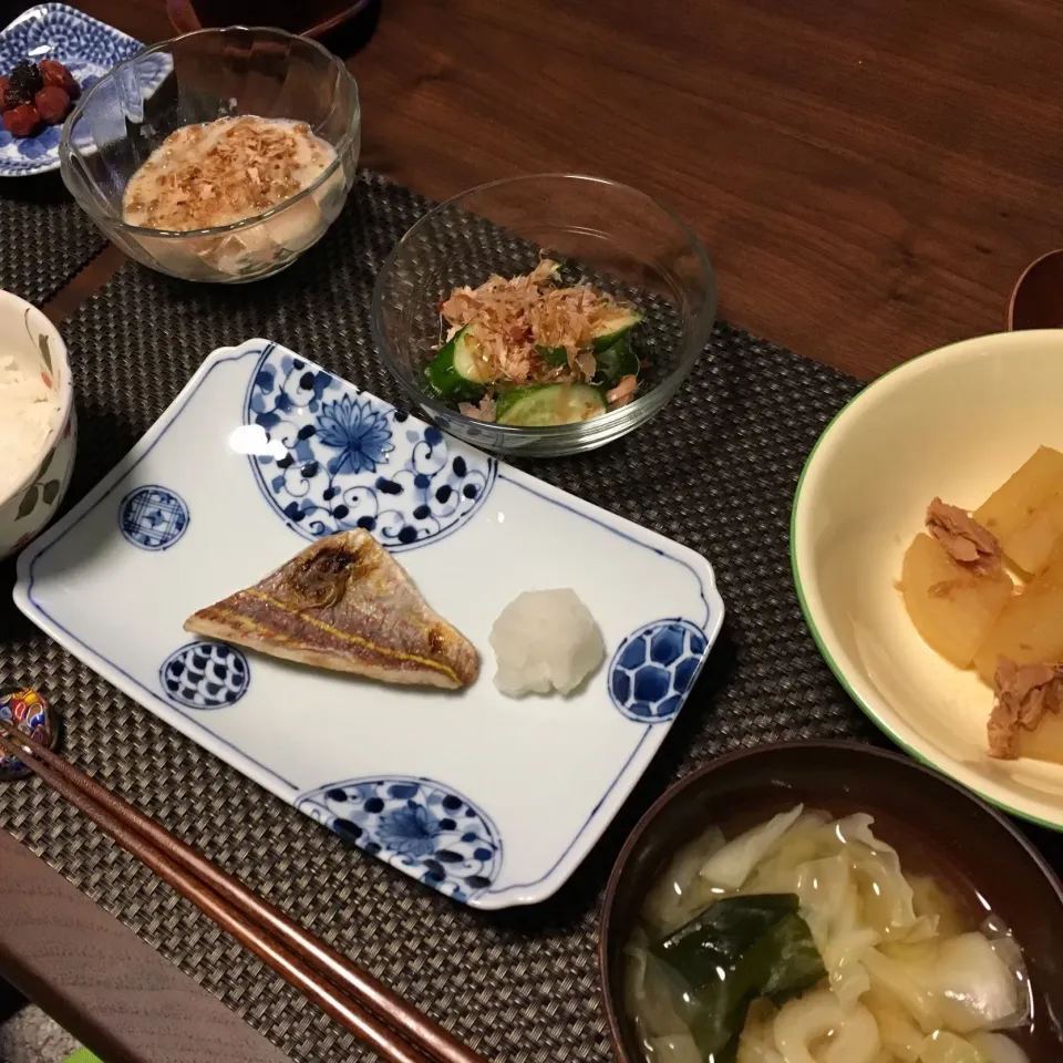 焼き魚晩ご飯|saUUchiさん