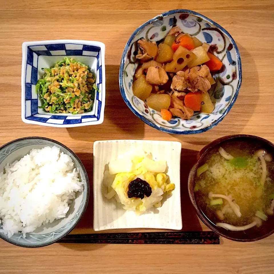 根菜の煮物／白菜のおひたし 柚子味噌添え／納豆キャベツ|ゆうこさん