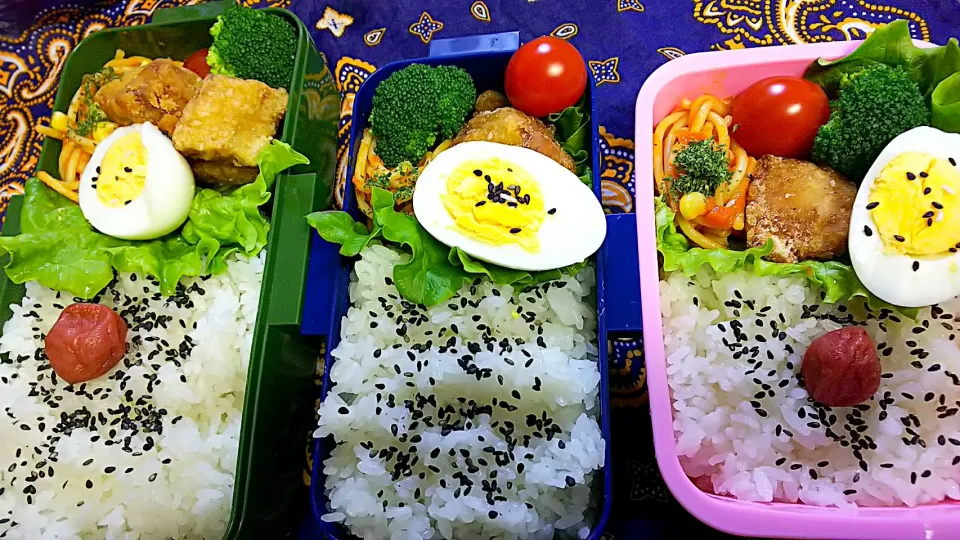 夫 息子 娘お弁当❗️ #竜田揚げ|かねしろ食堂さん