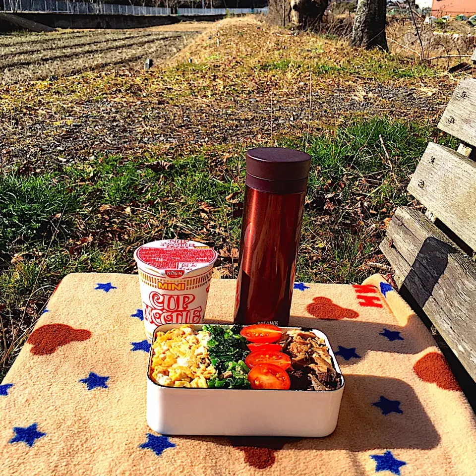 ピクニック・ランチ♬ (▰˘◡˘▰)☝︎ 7 January
 #ピクニック #ピクニックランチ  #ピクニック弁当  #カップヌードル  #静原  #京都精華大学|Yoshinobu Nakagawaさん