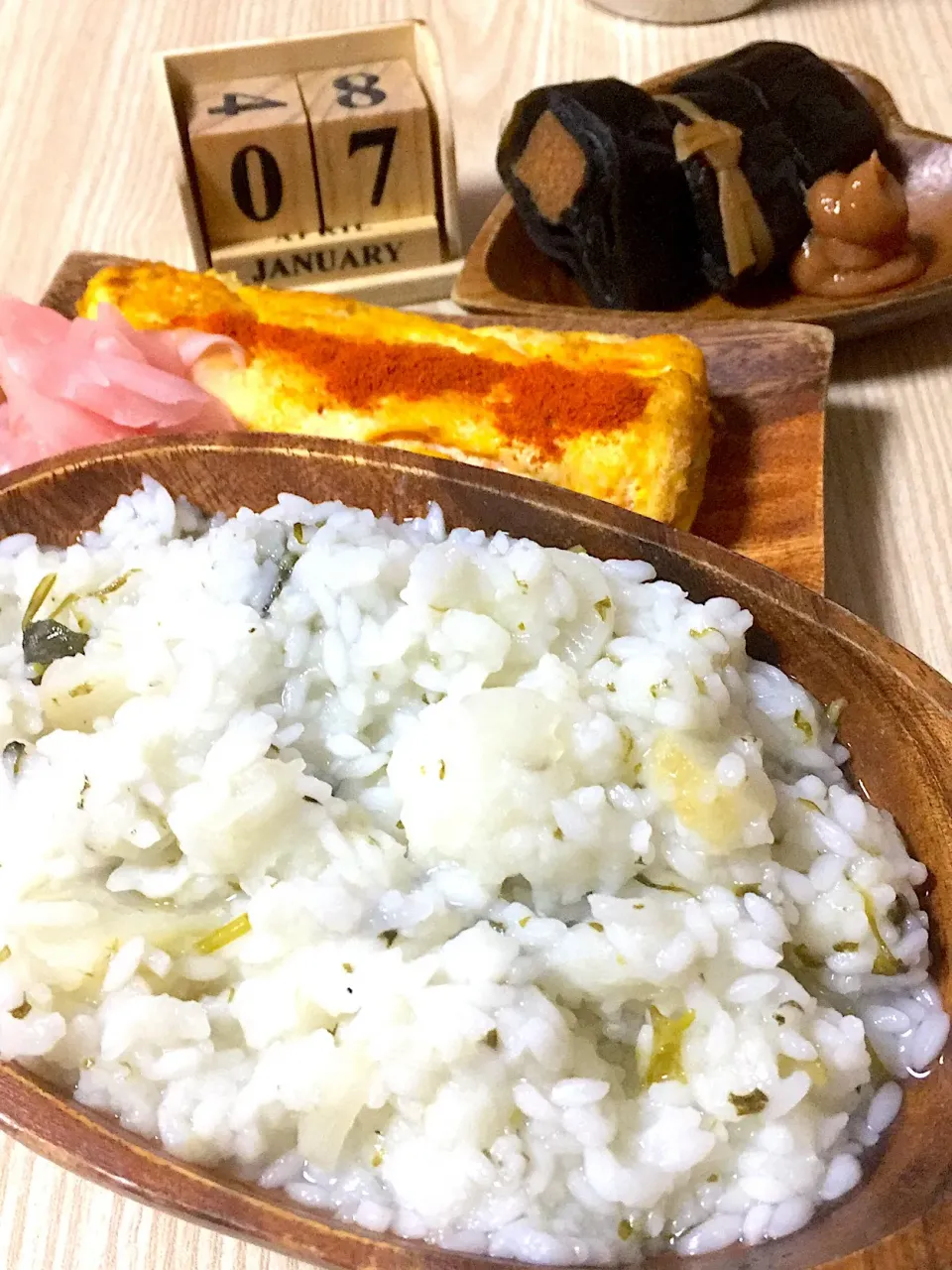 夜ごはん！
#七草粥定食|伍龍やすさん