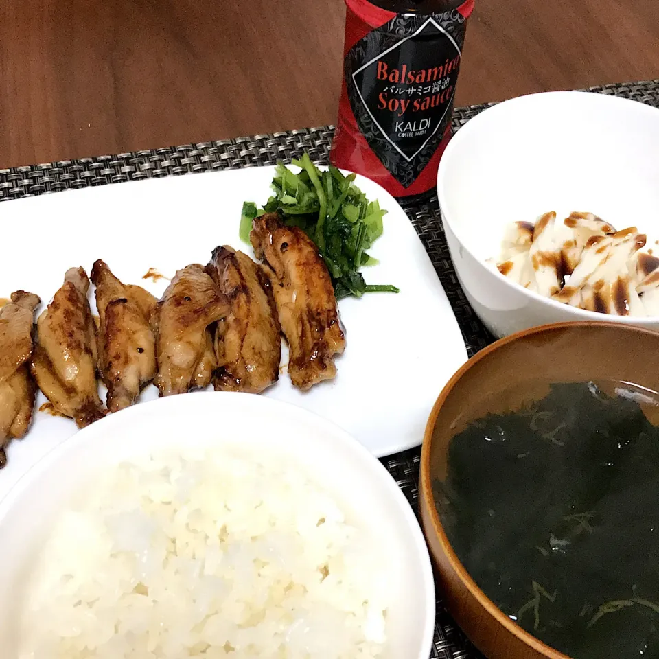 Snapdishの料理写真:1/8単身赴任飯 #晩ごはん  #単身赴任飯 #バルサミコ醤油|Koichi GOGOさん