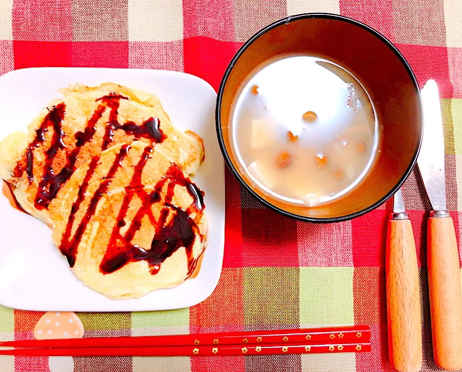 余った餅でパンケーキ🥞|はらぺこちゃんさん