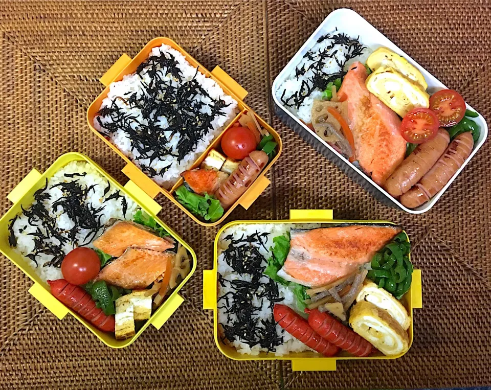 #中1女子弁当  #高校生男子弁当  #父ちゃん弁当 #鮭弁 #ひじきふりかけ|よちこさん