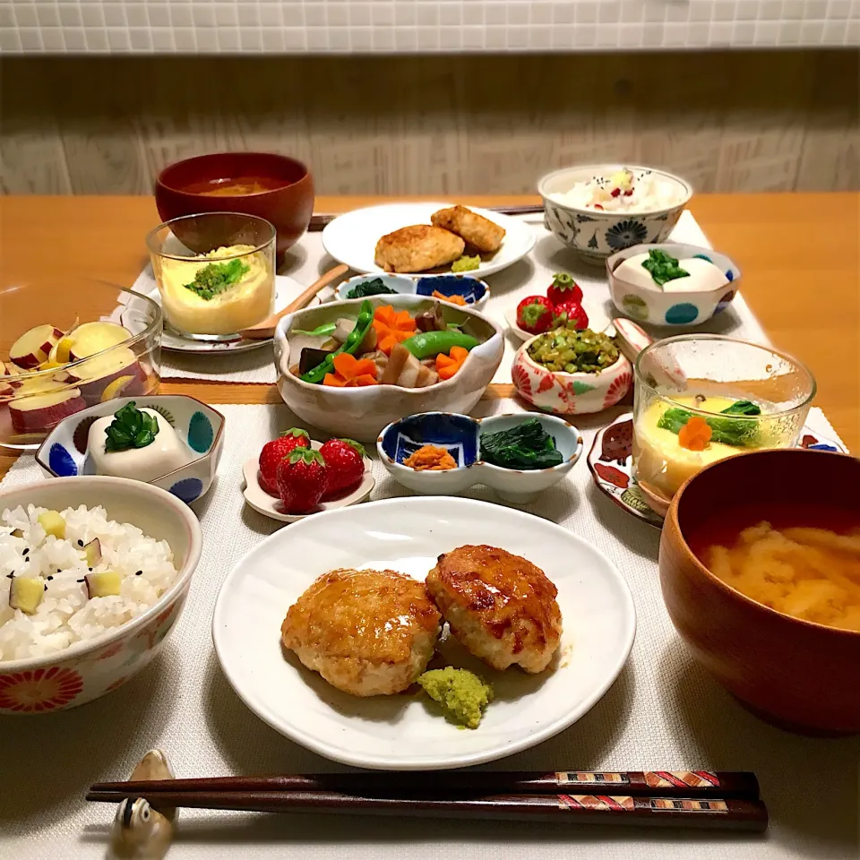 鶏つくねの晩ごはん|むぎこさん