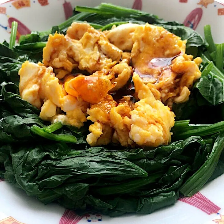 ほうれん草の卵のせオイスター|❁❁❁さん