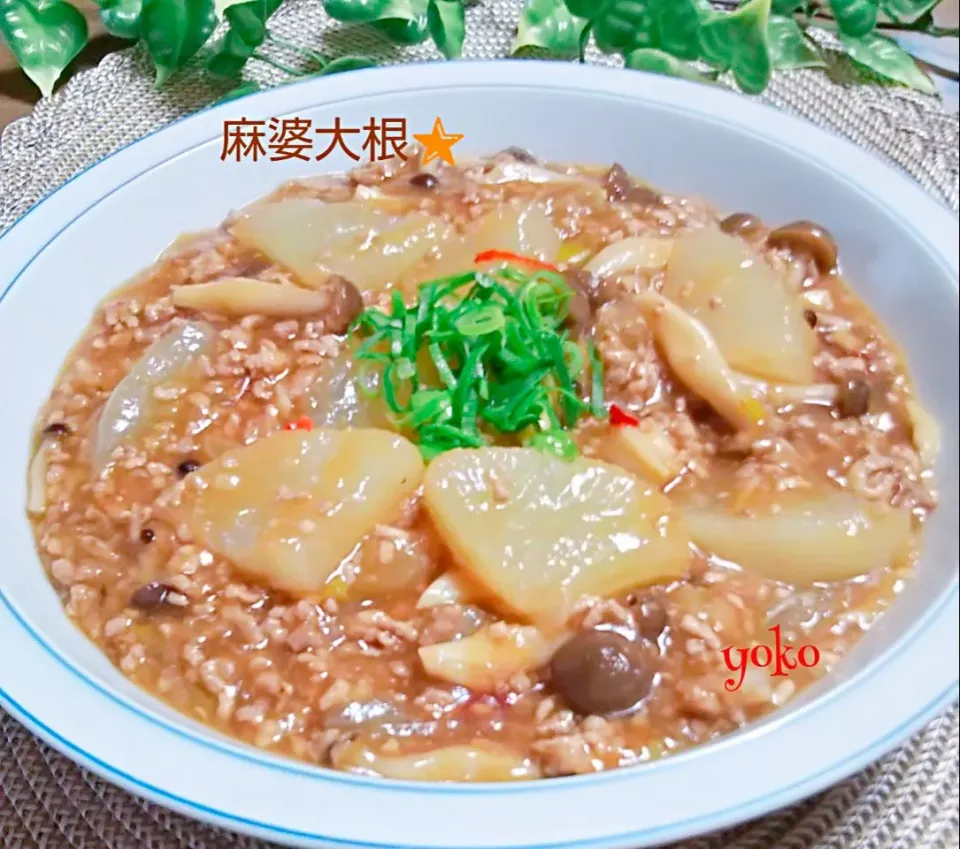 けろちゃんに送る大根料理🌟麻婆大根🌟 #麻婆大根 #大根 #挽肉料理|容子さん