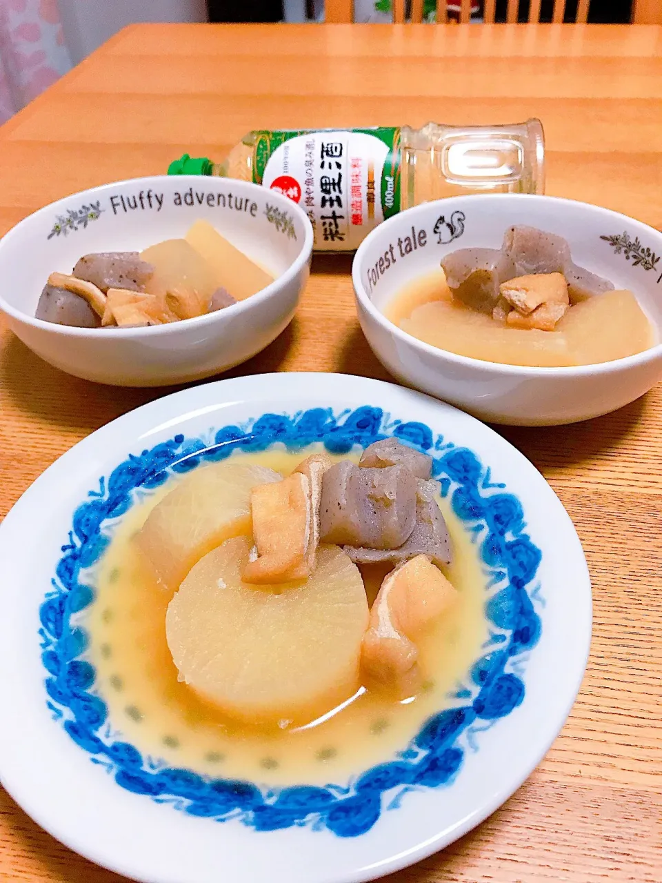 ちぎりこんにゃくと大根の煮物|えいぽんさん