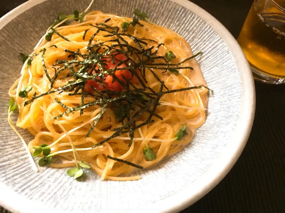 明太子のパスタ|はる꒰(๑´•.̫ • `๑)꒱さん