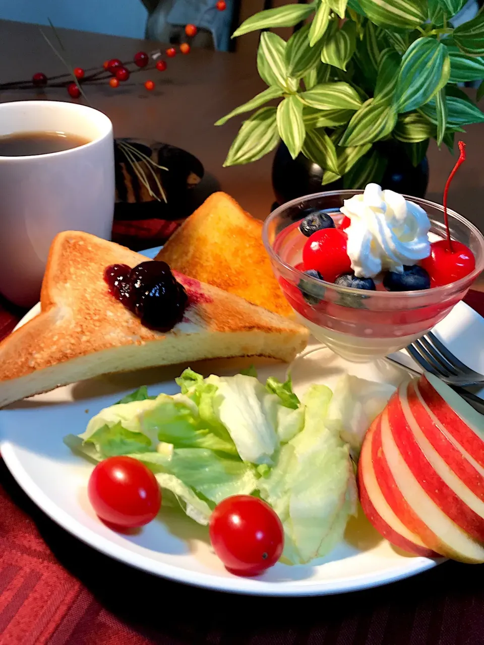 🍞トーストとフルーツゼリーのワンプレートは如何ですか❓|Sの食卓さん