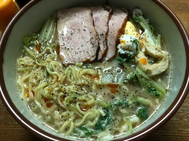 Snapdishの料理写真:#マルちゃん正麺 🍜、豚骨醤油味❗️ ( ⸝⸝⸝°_°⸝⸝⸝ )✨|サソリさん