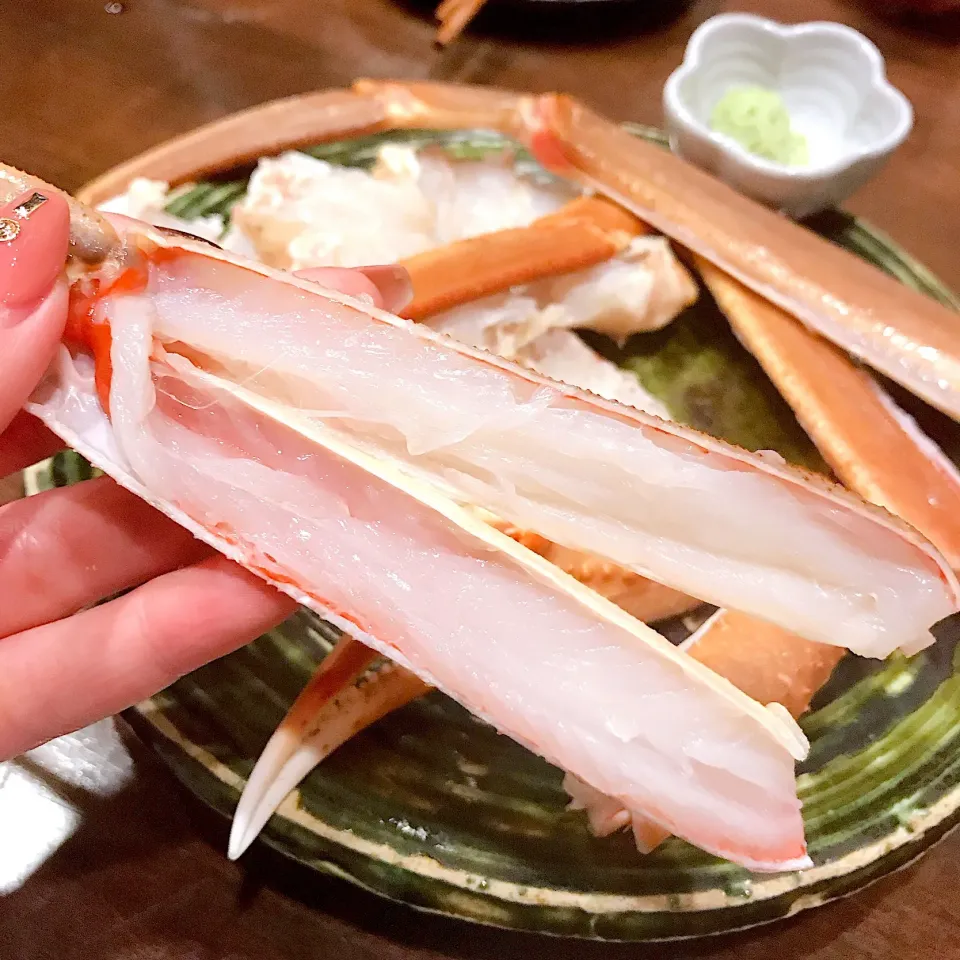 Snapdishの料理写真:蟹刺し🦀|OMAOさん