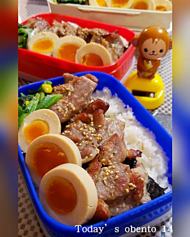 #わが家の働く男弁当
一晩漬け込んだ豚肉塩麹
やわらか豚肉弁当🍱🍴|kimikimikitchenさん