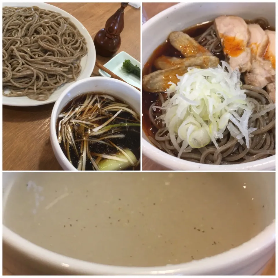 昨日のスキー帰りの昼食
#つけ蕎麦 
#生ラー油 
#蕎麦湯
#地元産蕎麦粉１００％使用 
2019.1.14|Yu Yu mamaさん