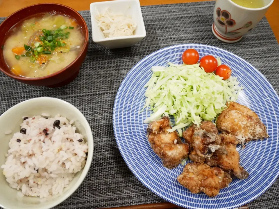 19/01/14 夕飯♪ 鶏塩麹唐揚げ 大根なます 豚汁|ikukoさん