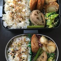 Snapdishの料理写真:15 Jan 2019, 年中娘とパパのお弁当〜|kikkiさん