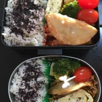 Snapdishの料理写真:16 Jan 2019, 年中娘とパパのお弁当〜|kikkiさん