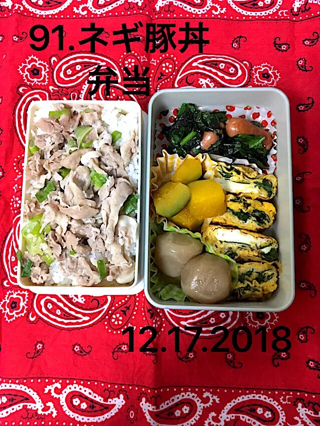 Snapdishの料理写真:91.ネギ豚丼弁当 #中学生男子弁当|saya0125さん