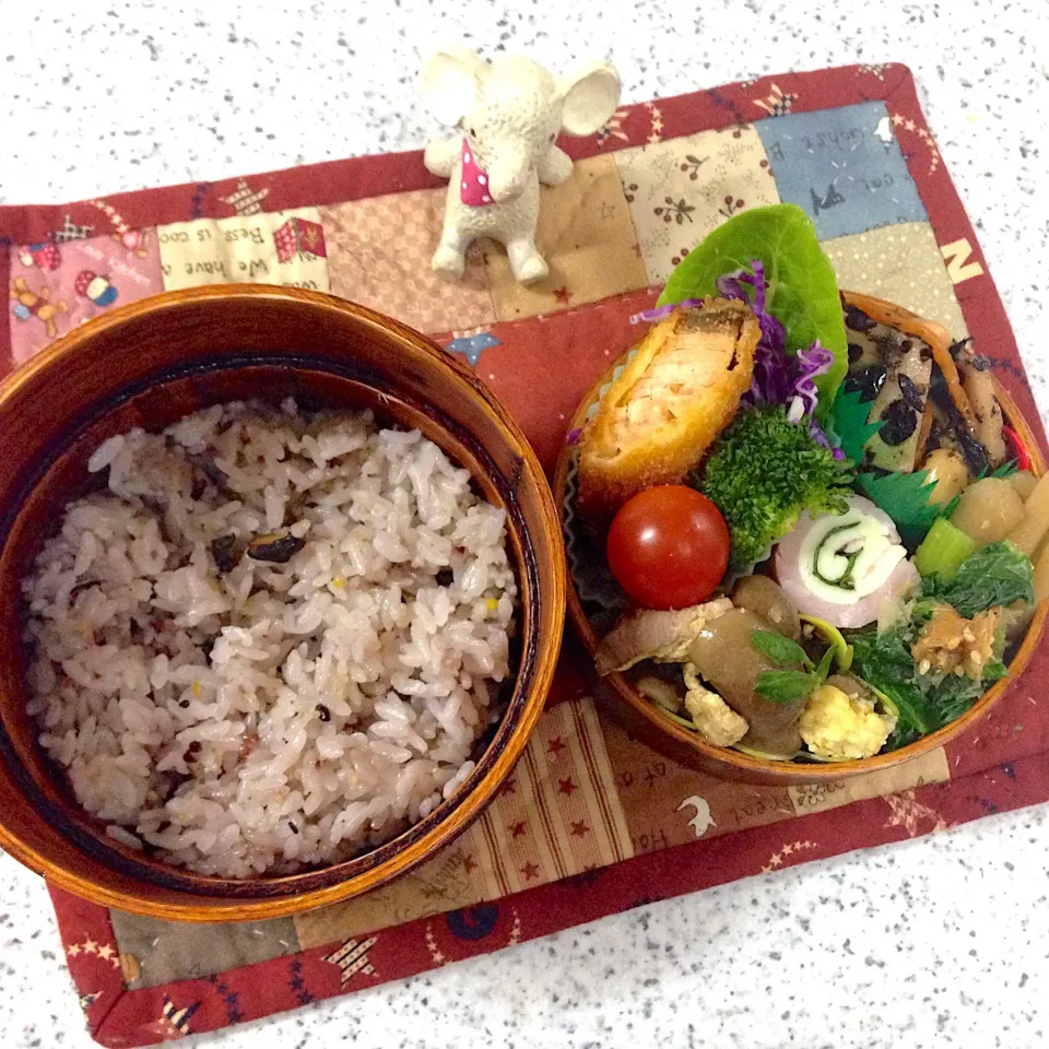 今日のお弁当😊 #わっぱ弁当  #夫弁当  #地味弁当  #丸弁当|naonaomimichanさん