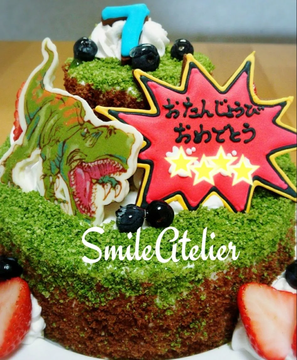 Snapdishの料理写真:Birthdaycake♪Tレックス‼️|izumiさん