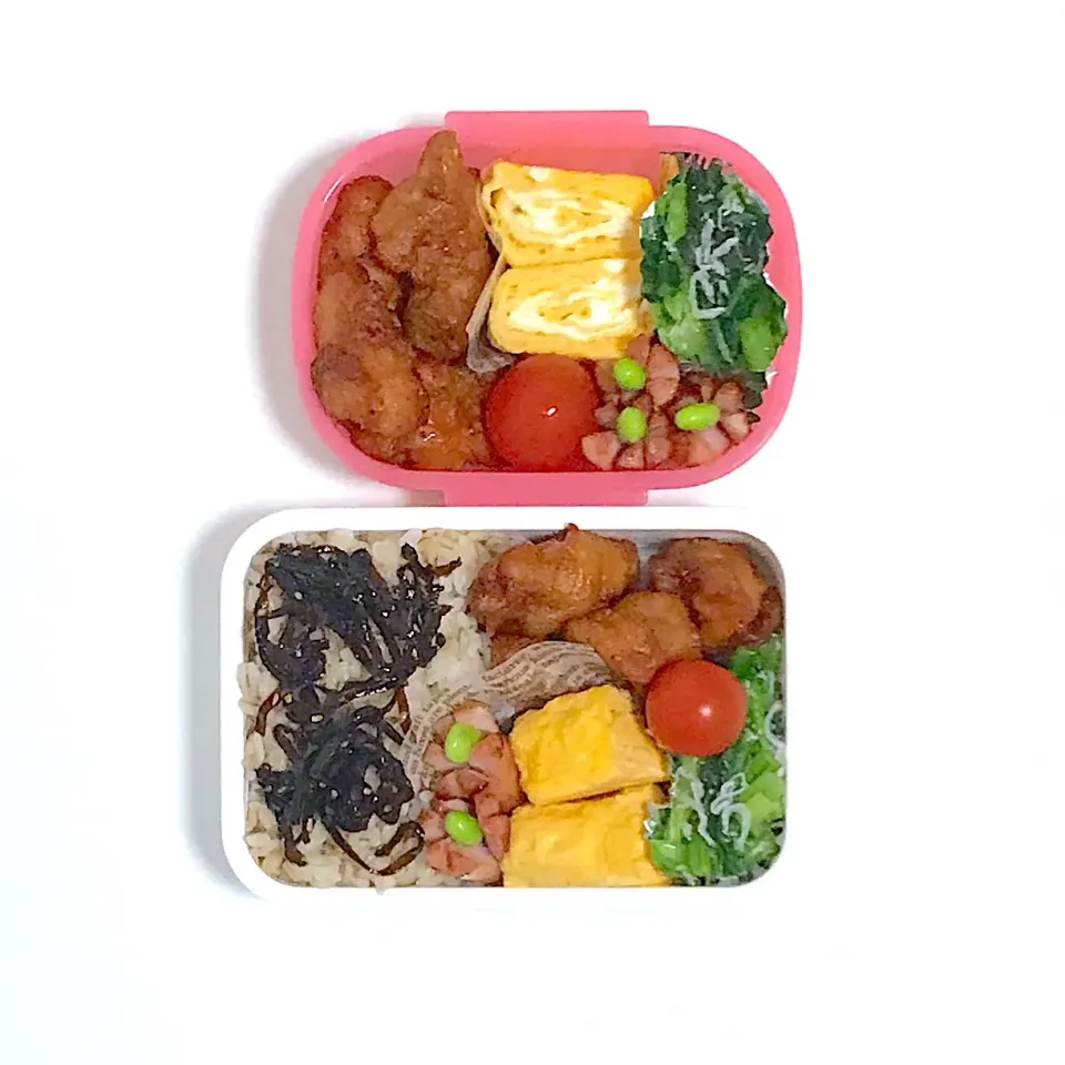 パパと娘っちのお弁当(^^)
 #お弁当  #麦ご飯  #冷凍食品|kakoさん