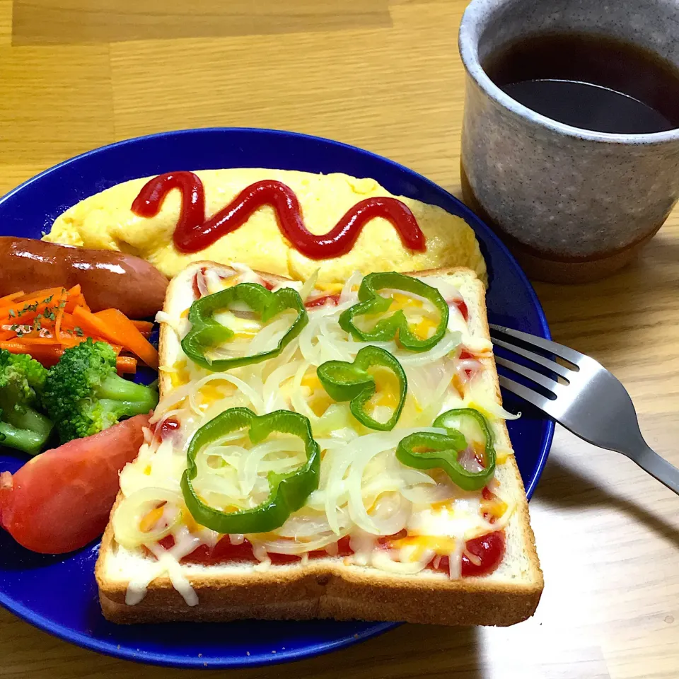 朝ごはん🍕ピザトースト|りりさん